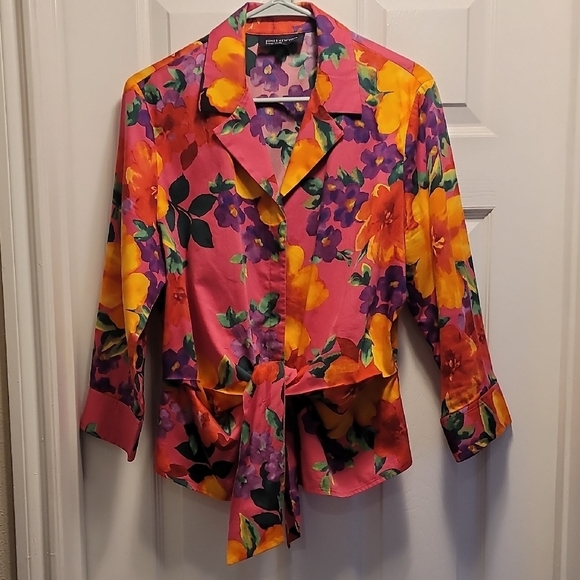 Jones New York Tops - Jones New York Multicolor Floral Blouse Size Large